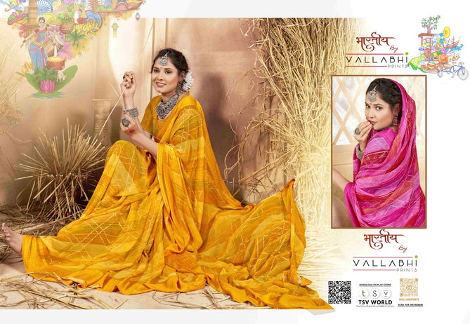 Anvika Vol 5 By Vallabhi Designer Printed Georgette Sarees Wholesalers In Delhi